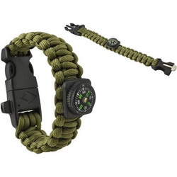 Βραχιόλι Επιβίωσης Paracord 5 σε 1 Πράσινο 6063