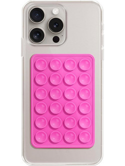 Techsuit - Phone Holder - Suction Pad for Selfies, Silicone, Adhesive Mount, Rectangular Shape - Magenta - (SM-PAD)