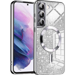 Techsuit Luxury Glitter MagSafe Samsung Galaxy S22 5G Θήκη Silver
