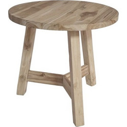 Artekko Munggur Ξύλινο Τραπέζι Σαλονιού σε Ανοιχτό Καφέ (Φ60x55)cm