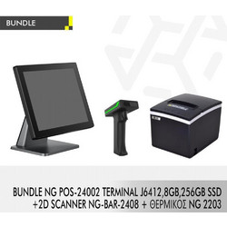 BUNDLE NG POS-24002 TERMINAL J6412,8GB,256GB SSD + 2D SCANNER NG-BAR-2410 + ΘΕΡΜΙΚΟΣ NG 2203