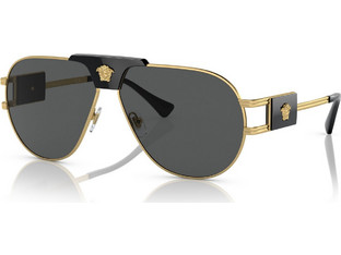 Versace VE2252 1002/87 Γυναικεία Γυαλιά Ηλίου Aviator Μεταλλικά Μαύρα με Μαύρο Polarized Φακό