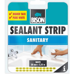 Bison Sealant Strip Sanitary Αυτοκόλλητη Ταινία Στεγανοποίησης Λευκή 3,35m x13 mm - 6302090