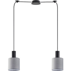 Home Lighting Κρεμαστό Φωτιστικό Οροφής Δίφωτο E27 Γκρι SE21-BL-4-BL2-SH2 77-8515