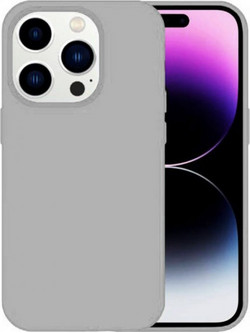 Θήκη Rubber Ενισχυμένης Σιλικόνης για iPhone 15 Pro Γκρι