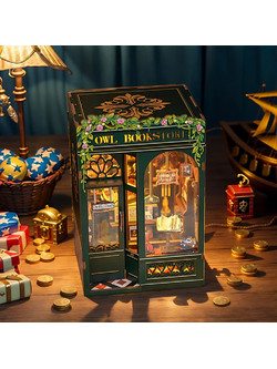 Cutebee Owl Bookstore 3D Book Nook DIY 88 Κομμάτια 17cm