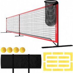 Σετ Pickleball με Δίχτυ, Βάση, Μπάλες, Ατσάλι, Πλαστικό, Κόκκινο