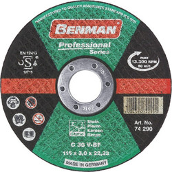 Δίσκος Κοπής Πέτρας Φ115x3.0x22.23mm Professional BENMAN