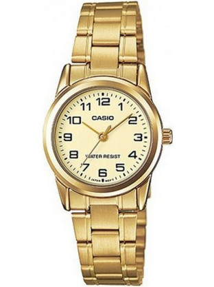 Casio Γυναικείο Ρολόι με Χρυσό Μεταλλικό Μπρασελέ LTP-V001G-9B