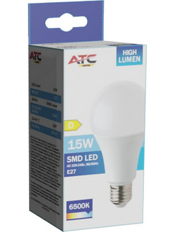 ATC SMD LED High Lumen Λαμπτήρας A60 230V 15W/2100LM E27 6500K