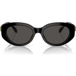 Swarovski SK6002 100187 Γυναικεία Γυαλιά Ηλίου Οβάλ Κοκάλινα Μαύρα με Μαύρο Polarized Φακό