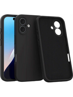 Θήκη iPhone 16 Spacecase Silicone Mag Case Σιλικόνης με MagSafe - Black (5905719137953)