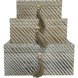 SENGO ΚΟΥΤΙ ΑΠΟΘΗΚΕΥΣΗΣ ΣΕΤ 3ΤΜΧ 38x25x17cm ΞΥΛΟ ΦΥΣΙΚΟ ΛΕΥΚΟ
