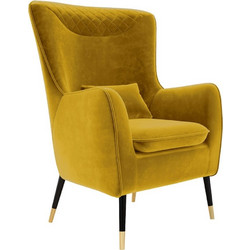PoliHome Μπερζέρα Κίτρινη Lofner 162546079