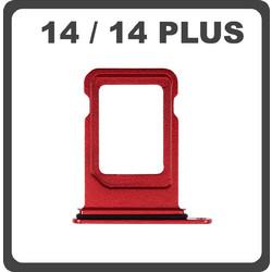 Original for iPhone 14, iPhone14 (A2882, A2649, A2881) / iPhone 14 Plus, iPhone 14+ (A2886, A2632, A2885) SIM Card Tray Red Κόκκινο Pulled