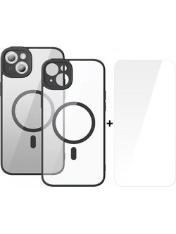 Baseus MagSafe Frame Back Cover Transparent Black (iPhone 14 Plus)