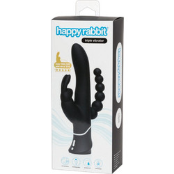 Happy Rabbit Triple Curve Δονητής Rabbit Μαύρος