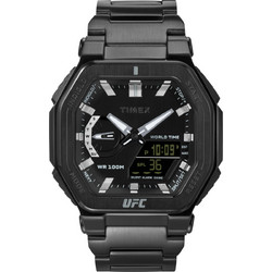 Timex UFC Colossus Ανδρικό Ρολόι Χρονογράφος με Μαύρο Καουτσούκ Λουράκι TW2V84800