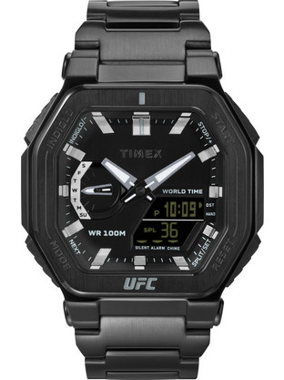 Timex UFC Colossus Ανδρικό Ρολόι Χρονογράφος με Μαύρο Καουτσούκ Λουράκι TW2V84800