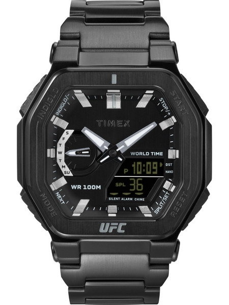 Timex UFC Colossus Ανδρικό Ρολόι Χρονογράφος με Μαύρο Καουτσούκ Λουράκι TW2V84800