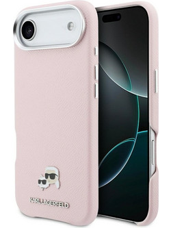 Karl Lagerfeld Karl & Choupette Head Pins Saffiano MagSafe Θήκη για iPhone (Pink)