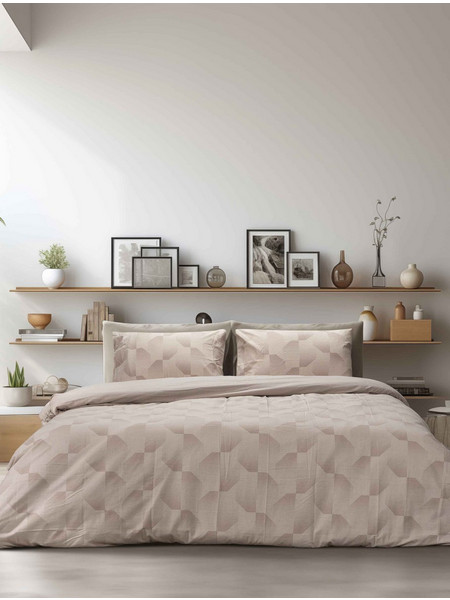 Σετ κουβερλί BOXY - MADI Σετ κουβερλί μονό: 170 x 240 + 1 μαξιλαροθήκη 52 x 72 εκ. Μπεζ Madi