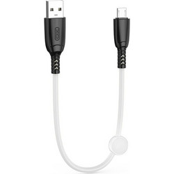 XO NB247 Καλώδιο USB High-Speed Α αρσ. - MICRO USB αρσ. 25cm σε λευκό χρώμα