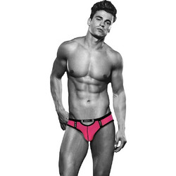 Ροζ Ανδρικό Σλιπάκι Με Λογότυπο & Άνοιγμα - Envy Menswear Bad Boy Brief Pink
