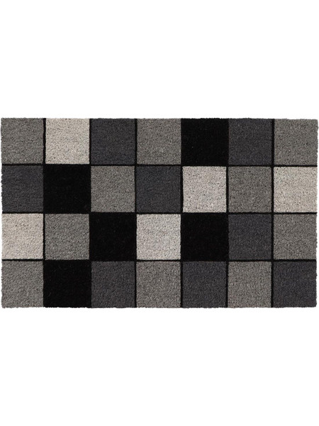Ποδόμακτρο κοκοφ./PVC σχ.checked gray 45X75cm - Plastona