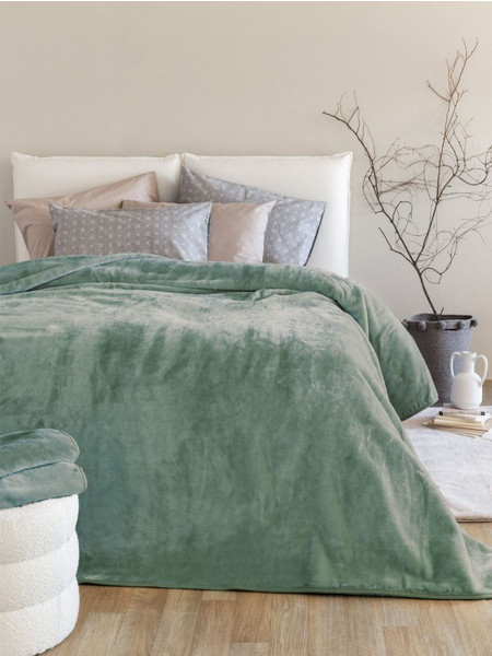 Palamaiki Κουβέρτα Βελουτέ 160x220 DREAM VELOUR/3 OLIVE Πράσινο