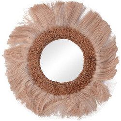 Καθρέπτης Fraklone Inart abaca σε φυσικό χρώμα Φ50x4εκ 339-000027