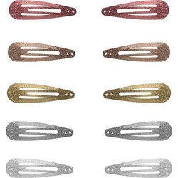 Κλιπ Μαλλιών Παιδικά Μεταλλικά Glitter 5cm - 10 τμχ