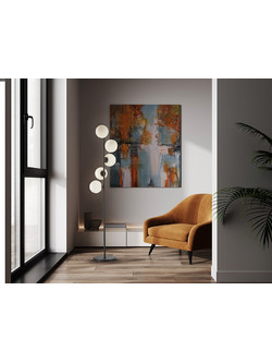 Inoa 494528 FLOOR LAMP 5L Μαύρο-Οπαλ Ρυθμιζόμενο Ύψος LED G9 4W Μαύρο
