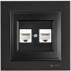 ΠΡΙΖΑ DATA CAT 6 RJ 45 ΔΙΠΛΗ ΜΑΥΡΟ