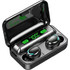 Clever Earbuds F9 Ακουστικά Bluetooth In Ear Ανθεκτικά στο Νερό Black