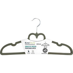 Κρεμάστρα Ρούχων Πλαστική με Καρδιά 42x22.8cm 3τμχ - Σκούρο Γκρι