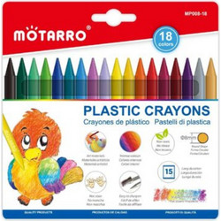MP Motarro Plastic Crayons Κηρομπογιές Σετ 18τμχ