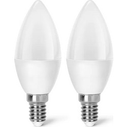 Λάμπες 2τμχ LED C37 E14 3W 3000K Aigostar