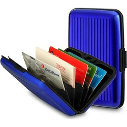 Πορτοφόλι Για Πιστωτικές Κάρτες με RFID σε μπλε χρώμα