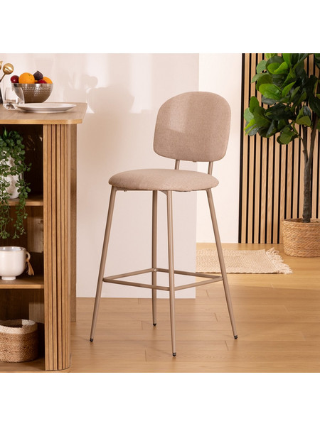 Σκαμπό Μπαρ Με Πλάτη (43x52.5x108.5) A-S Kamili Beige 207321A