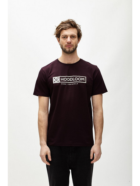 Hoodloom T-shirt με Τύπωμα Free Yourself - Μπορντό
