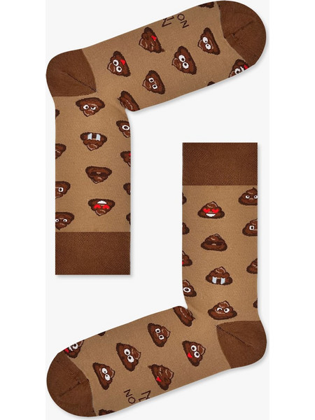 Κάλτσα Βαμβακερή με Σχέδια Poo Emoji NODO