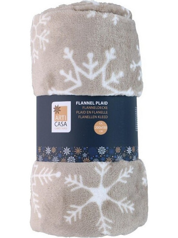 Articasa Arti Casa - Flannel Christmas Blanket 150x200 Cm (Beige) - (8711252568423_BEIGE)