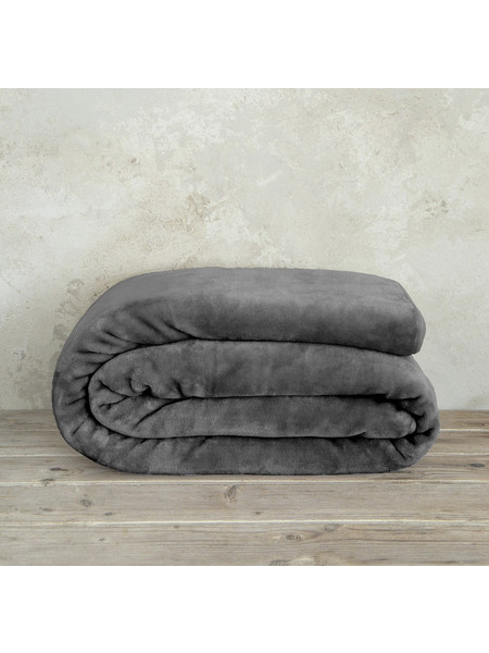 Κουβέρτα 160x220 Μονή Βελουτέ 550gsm Nima Coperta- Dark Gray