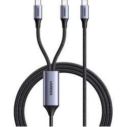 Ugreen 100W USB-C to 2x USB-C 1.5m Black Καλώδιο
