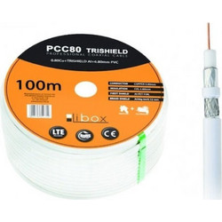 Libox Coaxial Cable PCC80 100m coaxial cable RG-6/U White