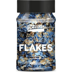 Μεταλλικές Nιφάδες Χρωματιστές Pentart Blue Gold 1gr
