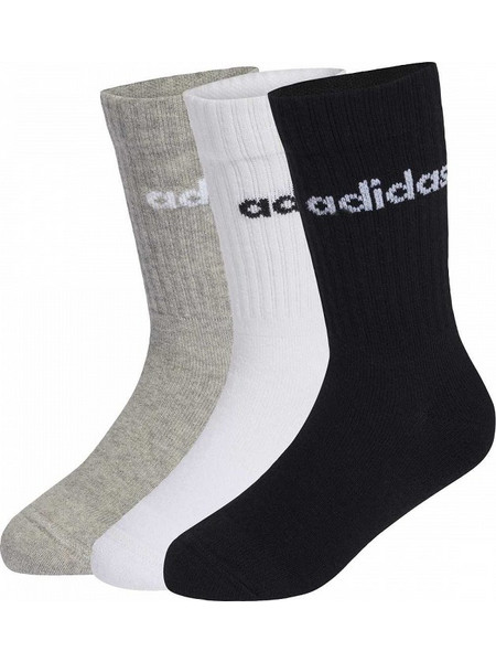 LINEAR KIDS CREW 3 PAIRS PER PACK SOCKS WHITE/MGREYH/BLACK
