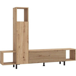 ΚΕΝΤΡΟ ΨΥΧΑΓΩΓΙΑΣ-ΣΥΝΘΕΣΗ ANDROS ARTISAN OAK-ARTISAN OAK ΜΕ ΜΑΥΡΕΣ ΓΡΑΜΜΕΣ 184x30x138εκ 11014798