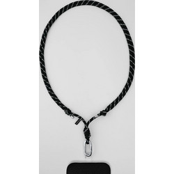 Tapper Cross-Body and Neck Nylon Strap για Κινητό Silver 1171 / Μαύρο